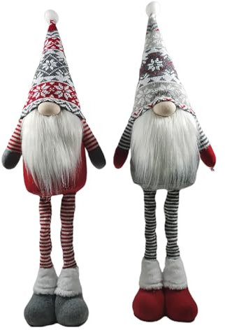 Waterice 2-teiliges Weihnachtsdekoration-Set mit Weihnachtsmann und Schneemann, ideal für Wohnzimmer, Schlafzimmer, Flur, Büro, Heimdekoration und als festliches Geschenk.