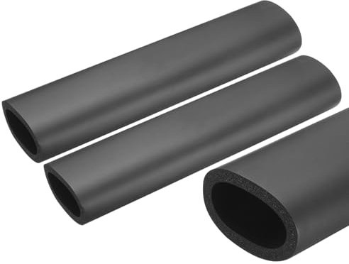 QUARKZMAN 2 x 0.25m Rohrisolierung Schaumstoff, Durchmesser 45mm Isolierstärke 7mm Heizungsrohr Verkleidung für Fitnessgeräte, Rohre, Handhaben (Schwarz)