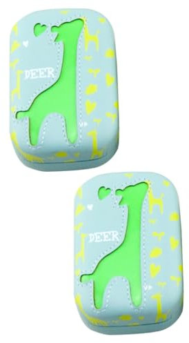 Healvian 2pcs Cartoon Deer Lenses Case Holder Cartoon Lens Storage Box Container for Home and Travel