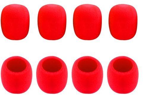 Leliafleury 8Pcs Red Microphone Foam Covers Foam Mic Covers Hand-Held Microphone Sleeves for KTV Stage Performance