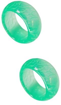 WRITWAA 2St leuchten im dunklen Ring Kinder Nachtring Spielzeug Fingerring aufleuchten leuchtende ringe kinder Fingerringe für Kinderpartys blinkender Ring Leuchtring Partyring Green