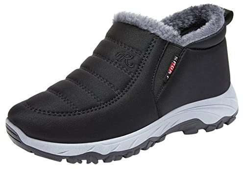 Generico Stivali Equitazione Donna Scarpe con Tacco Donna Stivali da Neve da Donna Invernali alla, Antiscivolo, a Punta, Tinta Unita, in Peluche, Caldi e Stivali con Zeppa Interna (Black, 41)