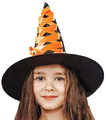 Cappello Da Strega Di Halloween Per Ragazze, Cappello Da Strega Per Bambini E Per Feste In Maschera Scopa MagicaDella Strega Di Halloween Adatta Per Giochi Di Ruolo In Maschera Di Halloween