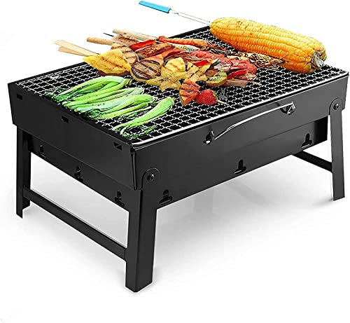 Barbecue Grill, Barbecue a Carbone Portatile Pieghevole Barbecue Barbecue da Tavolo da Esterno in Acciaio Inox Affumicatore Barbecue per Picnic Giardino Terrazza Campeggio Viaggio