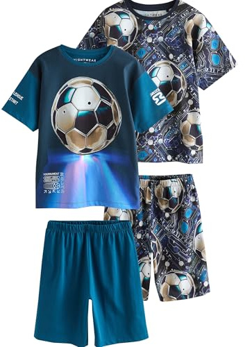 NEXT Jungen 2er-Pack Kurze Schlafanzüge aus 100% Baumwolle