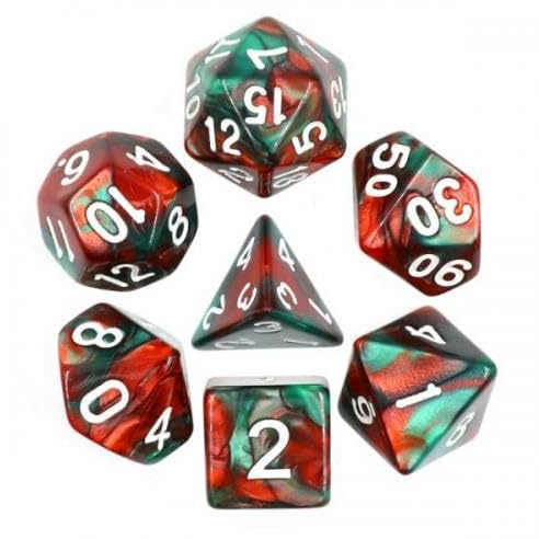 Epic Forge Set mit 7 Würfeln – Fusion Grün und Rot