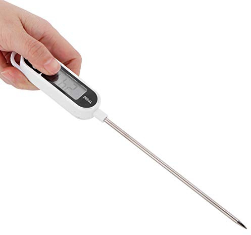 SIXRUN Lebensmittelthermometer Elektronisches Stiftförmiges Küchenthermometer Zum Testen der Temperatur von Flüssigem Wasser, Babymilch und Öl | ABS+304 Edelstahl | 1 X Lebensmittelthermometer für