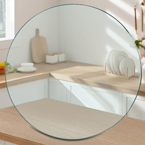 Runde Tischplatte Aus Gehärtetem Glass – Abgeschrägte Glastischplatte, Polierte Kanten, Exquisites Und Schönes Aussehen, Vielseitig Einsetzbar(42CM(16.5IN))