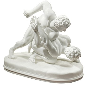 Design Toscano Hellenistische griechische Ringer, Kunstharzgebundene Marmorfigur