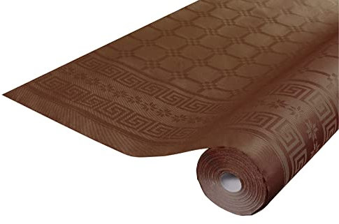 Pronappe Tischdecke R482529I Einweg-Tischdecke aus Damastpapier Länge 25m Breite 1,20m (pro Rolle) Farbe Schokolade Damastpapier mit schickem und klassischem Universalmuster