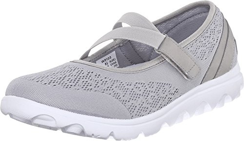 Propét Women's TravelActiv Mary Jane Style Lightweight Breathable Walking Shoes, Silver, 9.5 XX-Wide