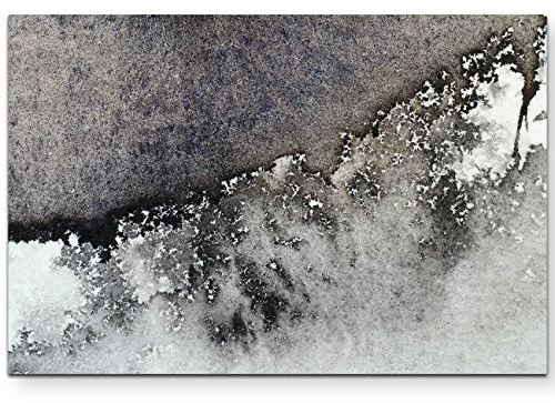 Paul Sinus Art Leinwandbilder | Bilder Leinwand 120x80cm abstraktes Gemälde in grau und weiß
