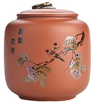 Koala Superstore Chinesischer Stil Keramik Tee Kanister/Tee-Zinn/Tee-Storage/Teedose mit luftdichtem Deckel, Kleine Vögel