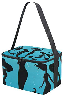 Montoj silueta de sirena lonchera aislada nevera bolsa