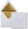10 quadratische Brief-Umschläge - 15,5 x 15,5 cm, Hoch-Weiß (Weiß) - mit Gold-Papier gefüttert - Nassklebung - FarbenFroh by GUSTAV NEUSER