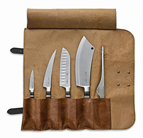 F. DICK Messerset 1905 (Rolltasche, Büffelleder, Officemesser, Zerlegemesser, Santoku, Kochmesser AJAX, Büffet-Pinzette, X50CrMoV15 Stahl, nichtrostend, 56° HRC) 81968000