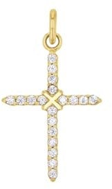 Amor Motivanhänger Damen Anhänger, mit Zirkonia synth., 2,5 cm, Weiß, Kreuz, Kommt in Schmuck Geschenk Box, 2035555