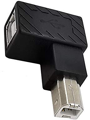 innov8 USB 2.0 Type B Printer Adapter, 90 Degree Angled USB 2.0 B Male to Type B Female Adapter Connector For Printer Scanner Fax Machine - (Left Angle)