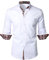 PARKLEES Mens Hipster Paisley Patchwork Design Slim Fit Long Sleeve Button Up Dress Shirts White L