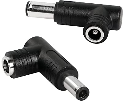 RIIEYOCA Hohlstecker Adapter,90-Grad-DC-Adapter 6,0mm x 0,6mm Stecker zu 5,5mm x 2,5mm Buchse,für die Umwandlung von Laptop-Stromanschlüssen(2 Stück)