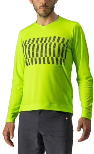 CASTELLI 4522009-383 Trail TECH LS Tee Sweatshirt Men's Elektrischer Limette/dunkler Kalk M