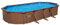 Bestway Hydrium Stahlwandpool Komplett-Set mit Sandfilteranlage Ø 730 x 366 x 130 cm, Holz-Optik (Palisander), rund