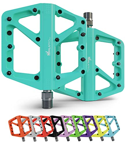 -IMPALAPRO bike Pedalen Fahrrad Aus Nylon Rutschfest Breites Plattform - Fahrradpedal 9/16 Zoll Bearing Wasserdicht Anti-staub Mountainbike Pedale Pedale MTB pedale gravel bike Rennrad Pedale (türkis)