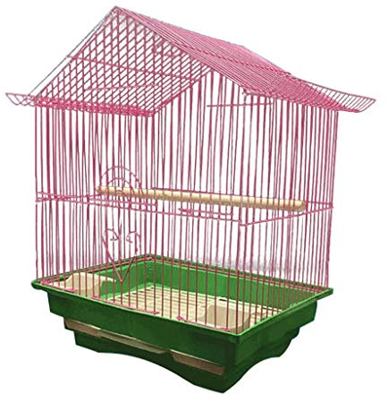 Vogelkäfige Birds Life Vogelkäfig Ökonomische Kultur Vogelkäfig Geeignet für Papagei Kleine Spatzenzucht 28 cm × Breite 21 cm × Höhe 38 cm Vogelträger (Color : Pink)