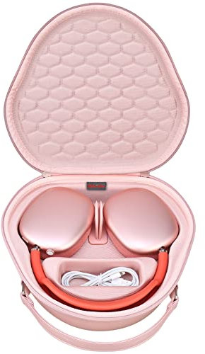 Elonbo Custodia Dura per Apple AirPods Max Auricolari Senza Fili Over-Ear, Nuovi AirPods Max Auricolari Bluetooth Custodia protettiva da viaggio Custodia per Auricolari. Rosa