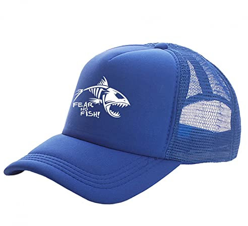 Baseballkappe Hiphop Sonnenhut Fear No Fish Trucker Cap Fishbone Baseball Caps Angeln Fischer Hüte Unisex Mesh Net Cap Snapback Einstellbar Geburtstagsgeschenke