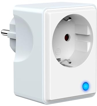 Wlan Steckdosen mit Strommessung, Smart Home Wlan Zeitschaltuhr und Stromzähler Steckdose Funktionieren mit Alexa und Google Home, Smart Life APP, 16A/3680W, Weiß und Grau,1 Pack