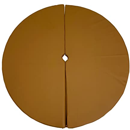 FORTISLINE Pole Dance Matte Hellbraun Schutzmatte Sturzmatte Tanzmatte 2-teilig Training Ø 120 x 10cm Fitnessstange rutschfest platzsparend Trainingsschutz Lifestyle Poledance