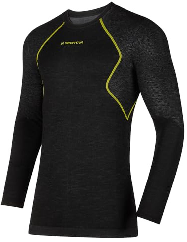 LA SPORTIVA Herren Wool 40 Aero Longsleeve, black-yellow, M