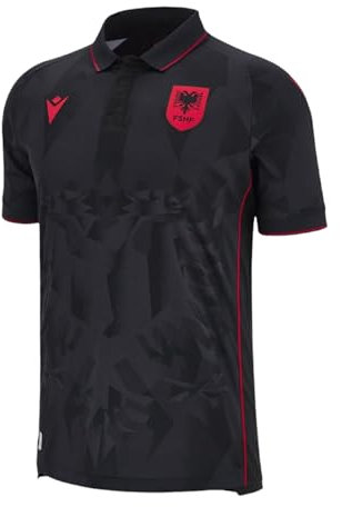 Macron Albanien Trikot 3rd EM 2024 Kids schwarzrot, JS (128) Kinder
