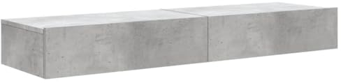 vidaXL Modern TV Cabinets with Intelligent RGB LED Lights, Ample Storage Space, Crafted from Engineered Wood, Concrete Grey, Dual Units