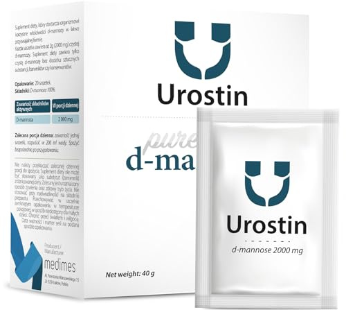 Urostin D-Manosa 2000 mg – Apoyo Natural para las Vías Urinarias – Sobres de Alta Pureza – Vegano – 20 Unidades