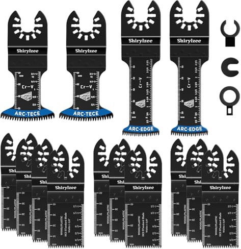 shirylzee 14PCS Multi Tool Blades, Oscillating Saw Accessories Set for Wood/Metal Universal Quick Release Accessories Fit Bosch Fein Multimaster Ryobi, Milwaukee Dremel Dewalt Makita