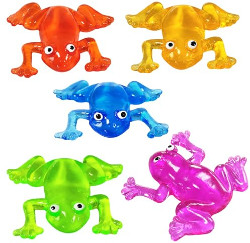 Aiyouwei Lot de 5 La Grenouille Mochi Squishy,Soulagement du Stress,Squeeze Fidget Jouets, récompenses en Classe,Goody Bag Filler,Cadeaux pour Noël,Cadeaux d'anniversaire