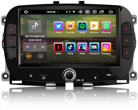 GONFEN Acht-Kern Android 13 DAB+ Autoradio Für Fiat 500/500C/500S/500E (2016-2019) mit GPS Navi DSP WiFi Bluetooth 5.0 Wireless CarPlay Android Auto CANBus SWC 4GB + 64GB 7 Zoll IPS Screen TPMS DVB-T2