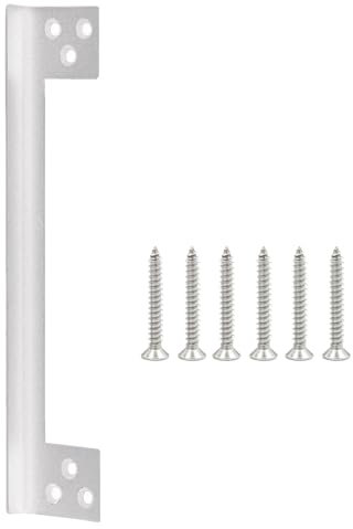 Security Door Latch Guard Plate - Stainless Steel Lock Shield Cover to Block Access to The Deadbolt for Bathroom (11'', 1 Pack, Silver)