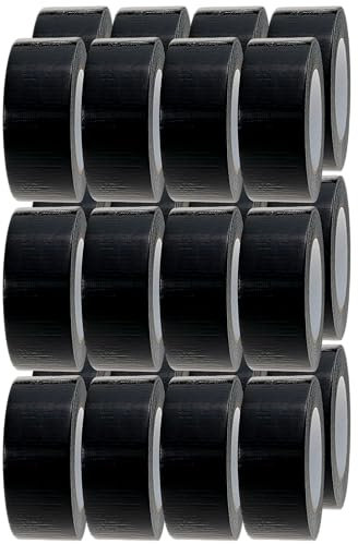 Crimson Starfish Schwarzes Klebeband | 24 Rollen à 48 mm x 45 m Gaffer-Tape | Wasserfestes | Mehrzweck-Klebeband für drinnen und draußen | Starkes