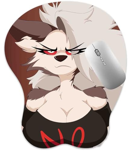 3D Mauspad mit Silikon Brüste Mousepad mit Handauflage. Anti Rutsch Anime Manga Maus Pad Handgelenkauflage für Büro (Loon)
