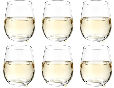 yongzhenlite Set mit 6 Acryl-Weingläsern, 590 ml, Kunststoffbecher für Zuhause, Party, BPA-frei, spülmaschinenfest (transparente Farbe)
