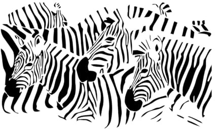 Zebraköpfe Wandtattoo Afrikanische Tiere Dekor Zebra Schwarz-Weiß Wandkunst HomeLiving Zimmer Schlafzimmer-L-56x91cm-Black