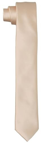 DonDon Krawatten für Herren handgefertigt Seiden-Look 6 cm Krawatte Beige
