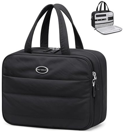 GOLF QUALITY Kulturbeutel Damen Kulturtasche Make up Tasche Organizer mit Griff Waschtasche Kosmetiktasche Groß Waschbeutel Kosmetik-Organizer für Damen Cosmetic Bag Reisetasche Rose