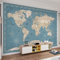 QDJKBL Maritime Navigationsweltkarte, 3D-Wandbild, wilde afrikanische Tiere, Tapete, Wandbild, Tapetendekor, helle Farbe, leichte Textur für Badezimmer, Küche - 250 x 175 cm
