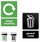 2pcs Recycling Stickers for Bins, Safety Signs Green and Black Recycle Trash Rubbish Bin Stickers Decal Self Adhesive PVC, General Waste and Mixed