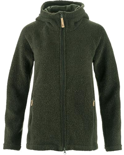 Fjällräven Kaitum Fleece W Damen Fleecejacke rot rot | Flauschiges Merinowollgemisch. 2-Wege-RV. Kapuze mit Fleecefutter. 2 RV-Schubtaschen.