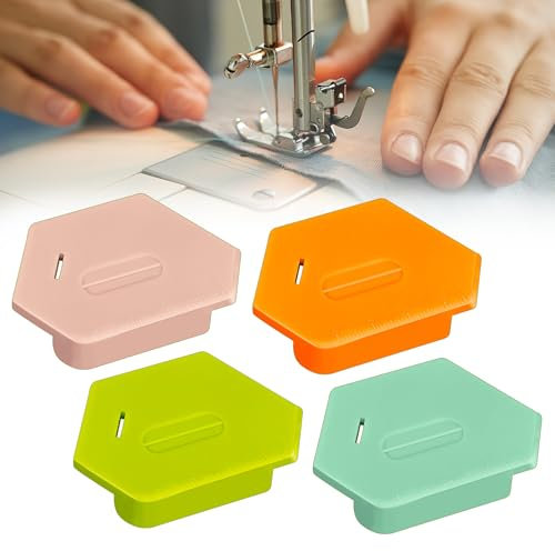 4 Stück Magnetische Nahtführung für Nähmaschine, Magnetischer Nahtführer mit Skala, Saumhilfe für Nähmaschinen, Präzise Magnetic Seam Guide, Nähzubehör für Nähmaschine, Höhenausgleich Nähmaschine
